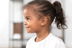 ear piercing for a cute little girl